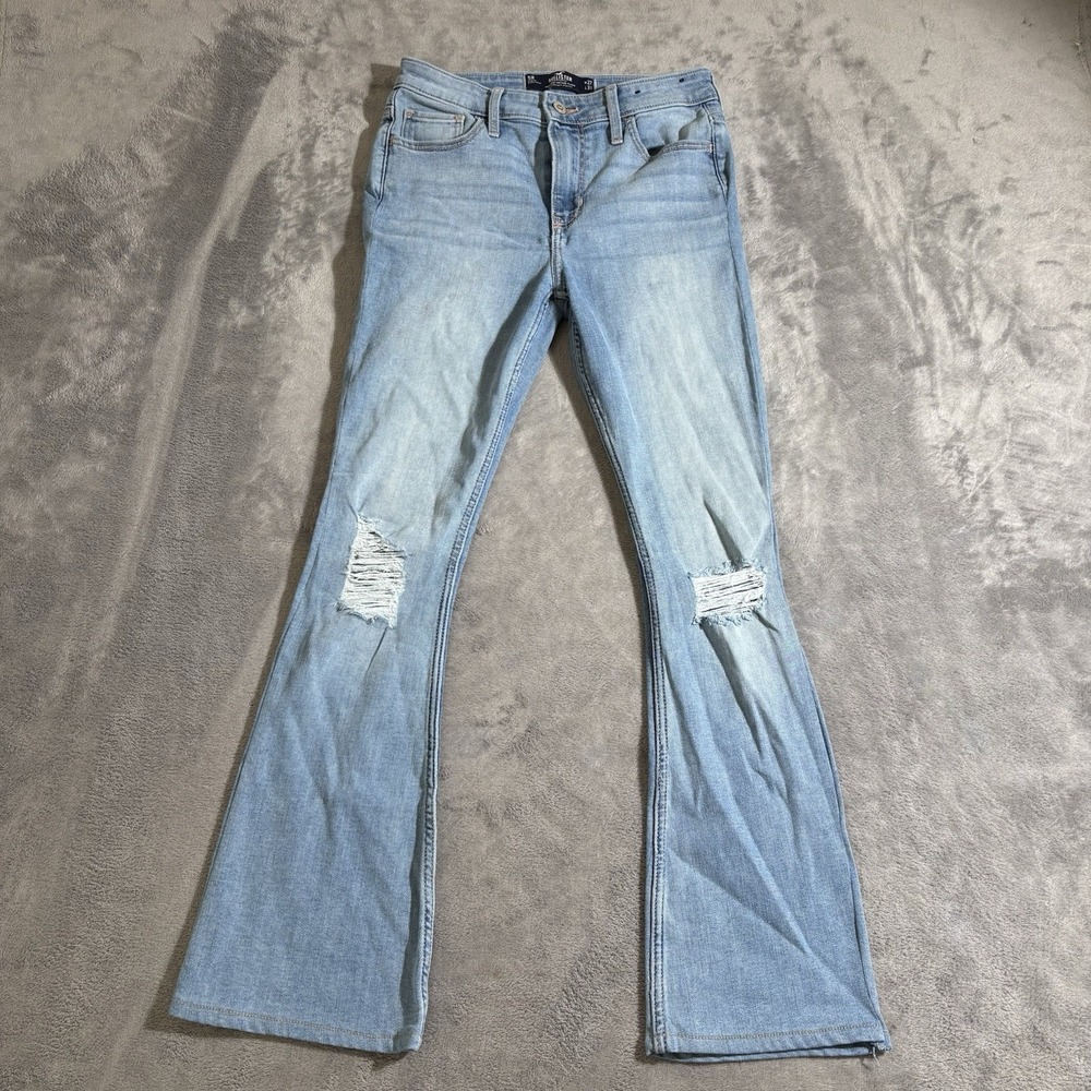 HOLLISTER Jeans Size 5R High Rise Vintage Flare Light Wash Distressed W27 L31